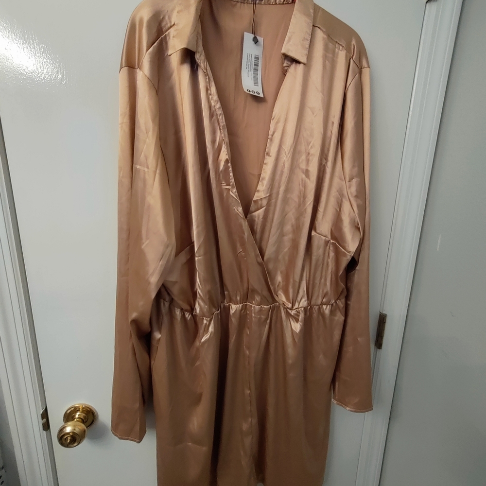 Plus Size Satin Romper